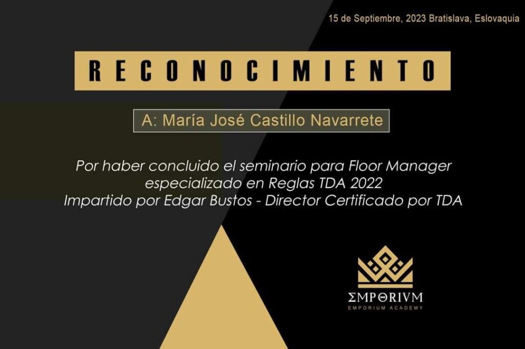 Certificado TDA María José Castillo